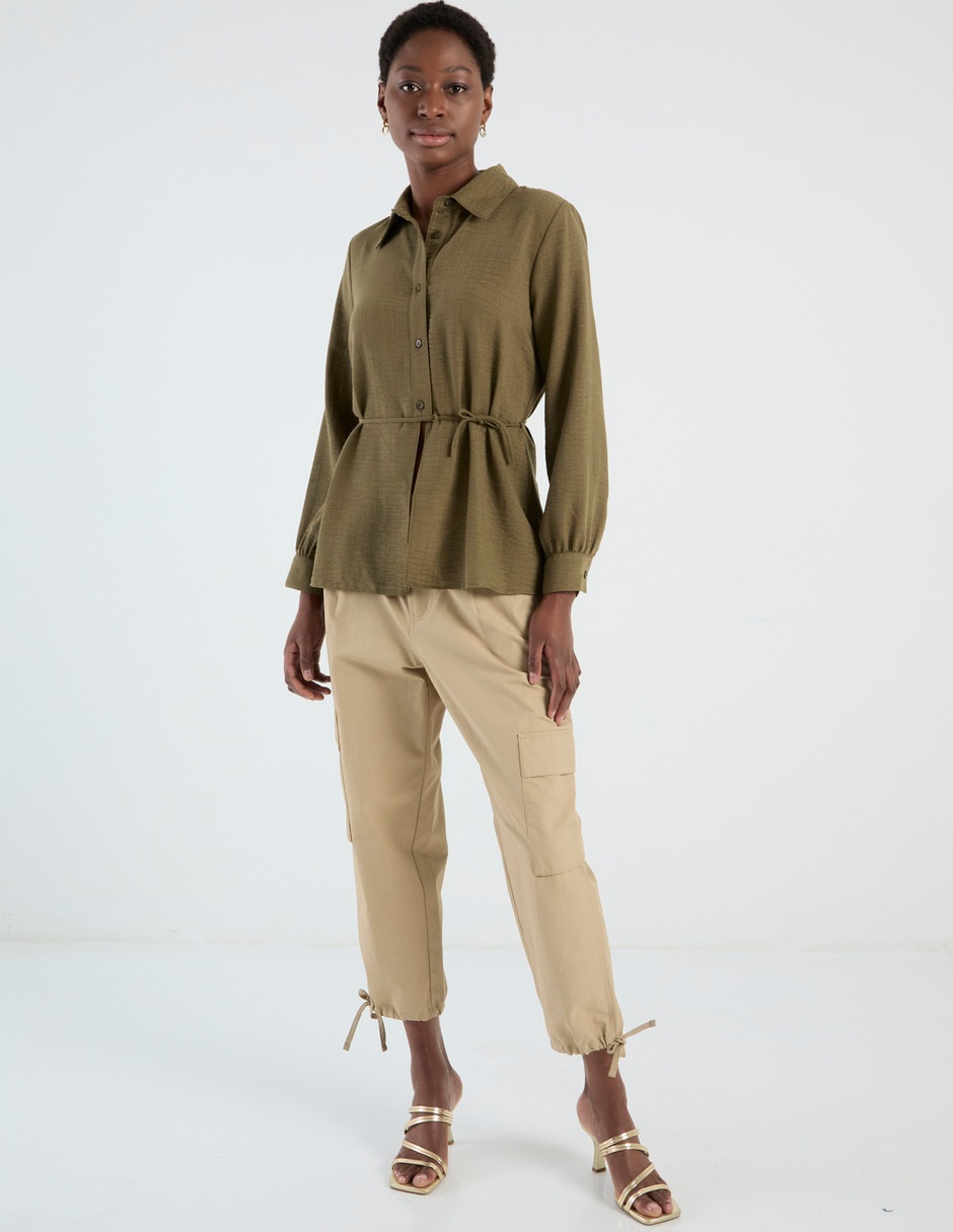 Blusa camisera manga larga para mujer 2