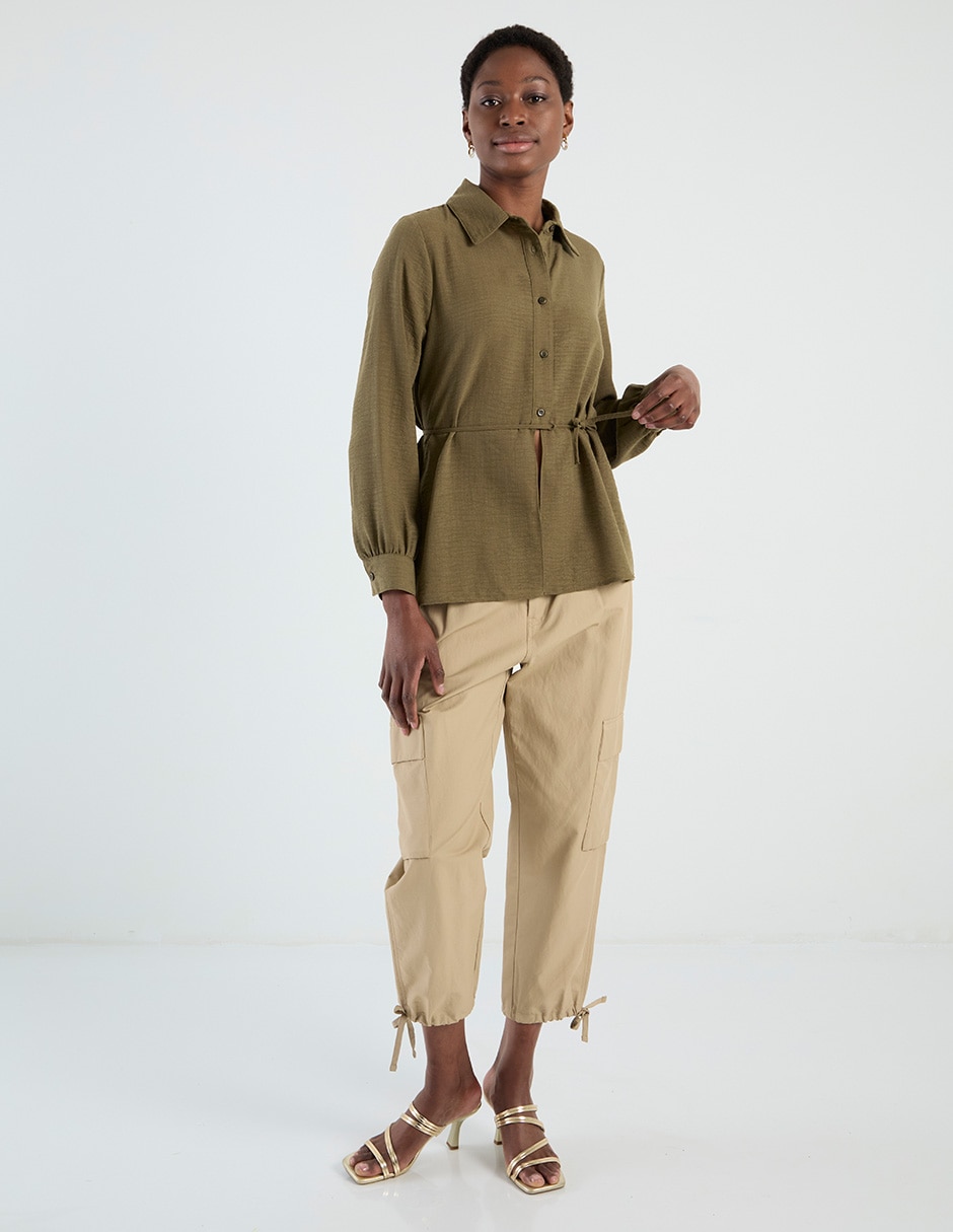 Blusa camisera manga larga para mujer 3