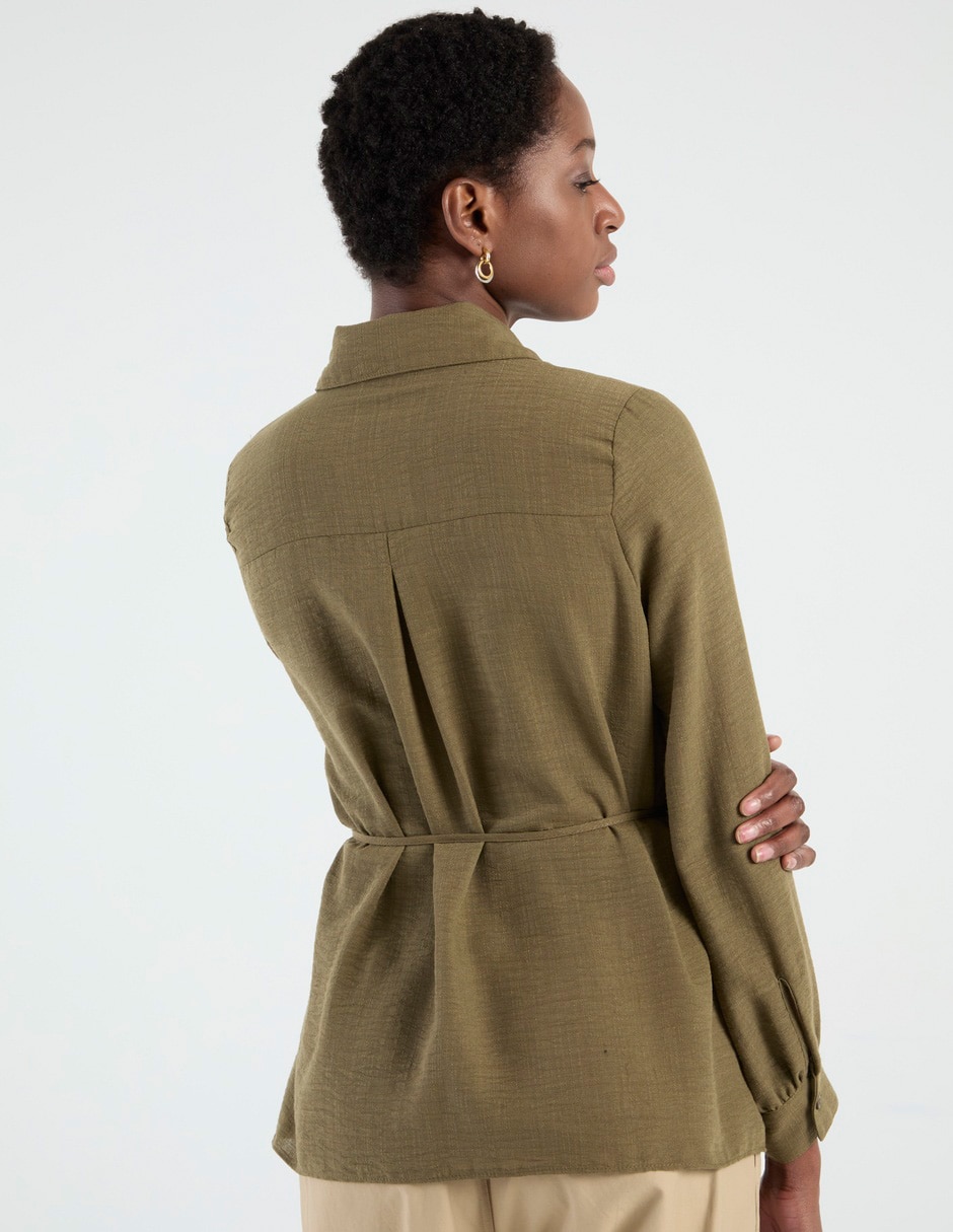 Blusa camisera manga larga para mujer 7