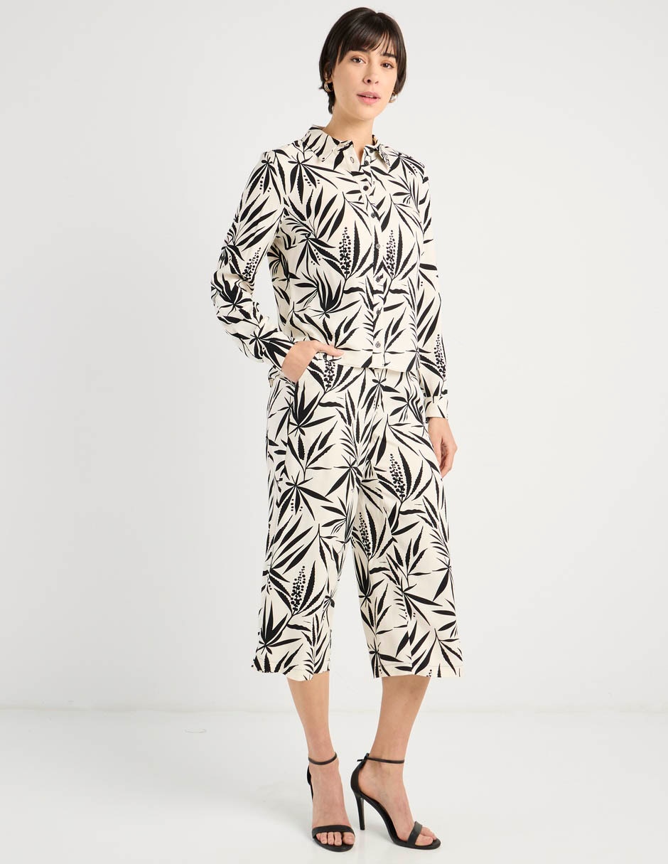 Pantalón capri amplio para mujer 2