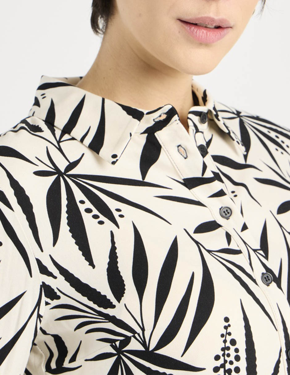 Blusa camisera manga larga para mujer 4