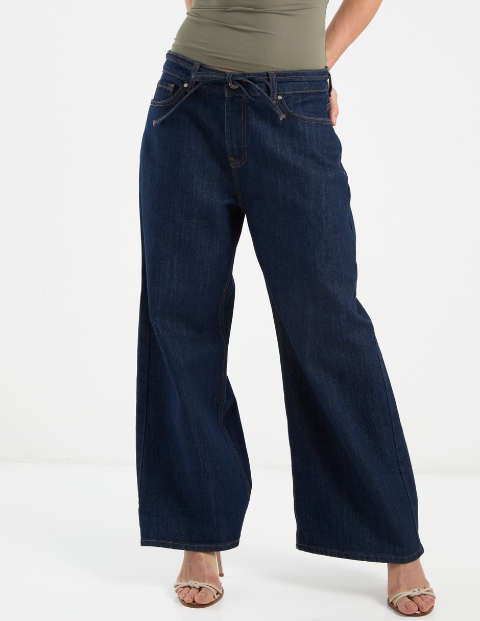 Jeans amplio cintura para mujer