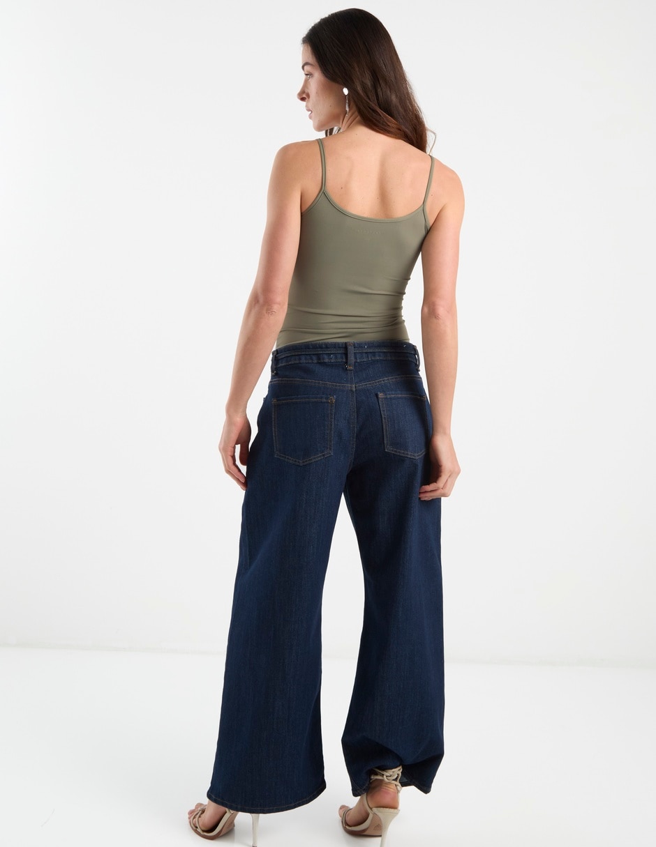 Jeans amplio cintura para mujer 6