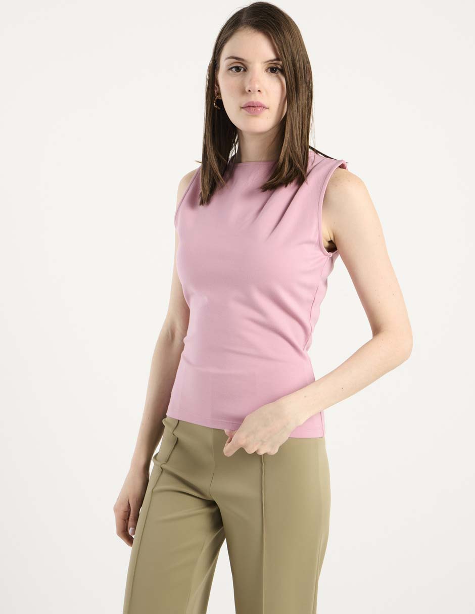 Top cuello redondo tirante ancho Top cuello redondo tirante ancho