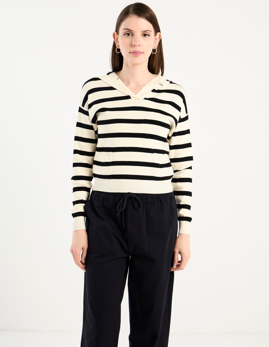 Suéter cuello V para mujer 2